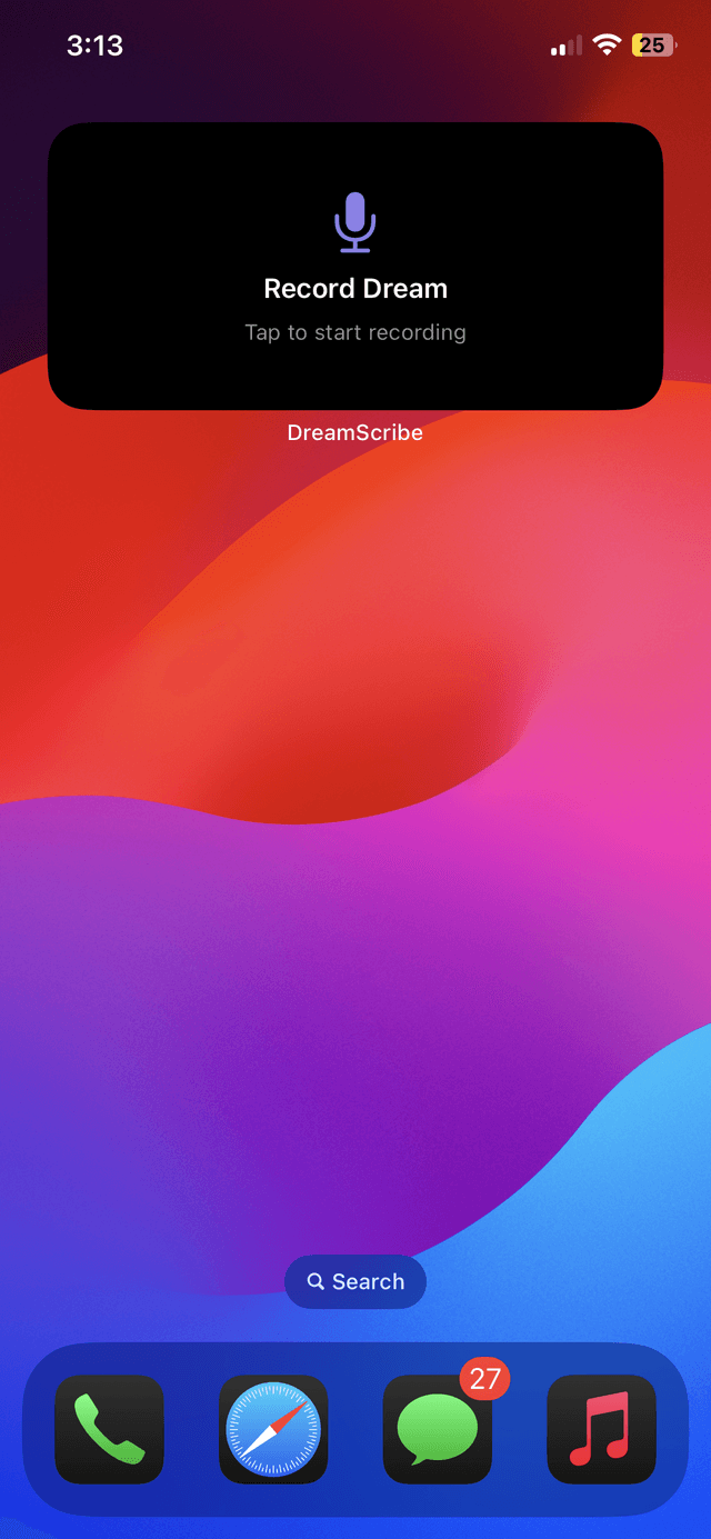 DreamScribe home screen widget